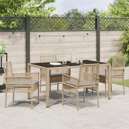 Garten Essgruppe 5 pcs Beige Poly Rattan