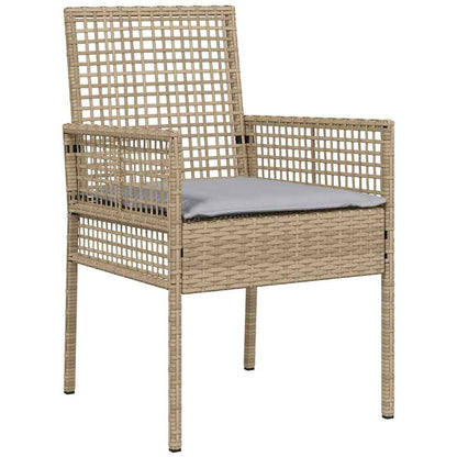 Garten Essgruppe 5 pcs Beige Poly Rattan