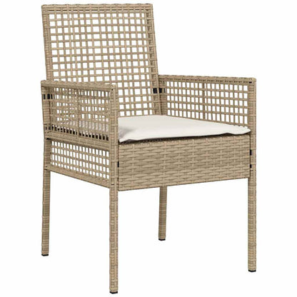 Garten Essgruppe 7 pcs Beige Poly Rattan