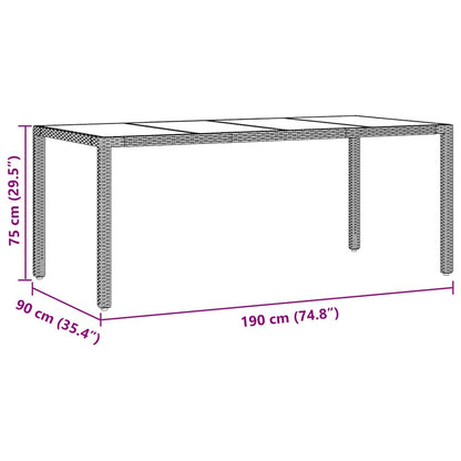 Garten Essgruppe 7 pcs Beige Poly Rattan