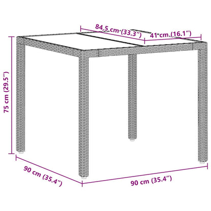 Garten Essgruppe 5 pcs Hellgrau Poly Rattan