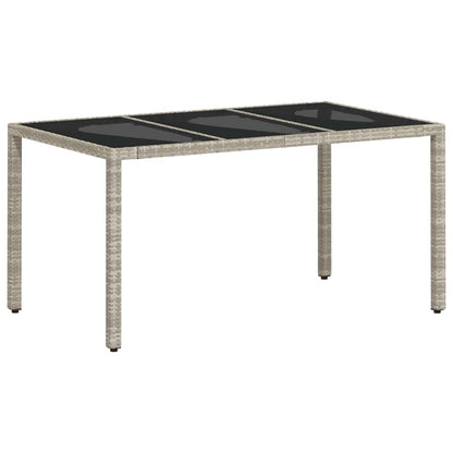 Garten Essgruppe 7 pcs Hellgrau Poly Rattan