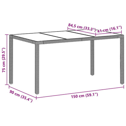 Garten Essgruppe 7 pcs Hellgrau Poly Rattan
