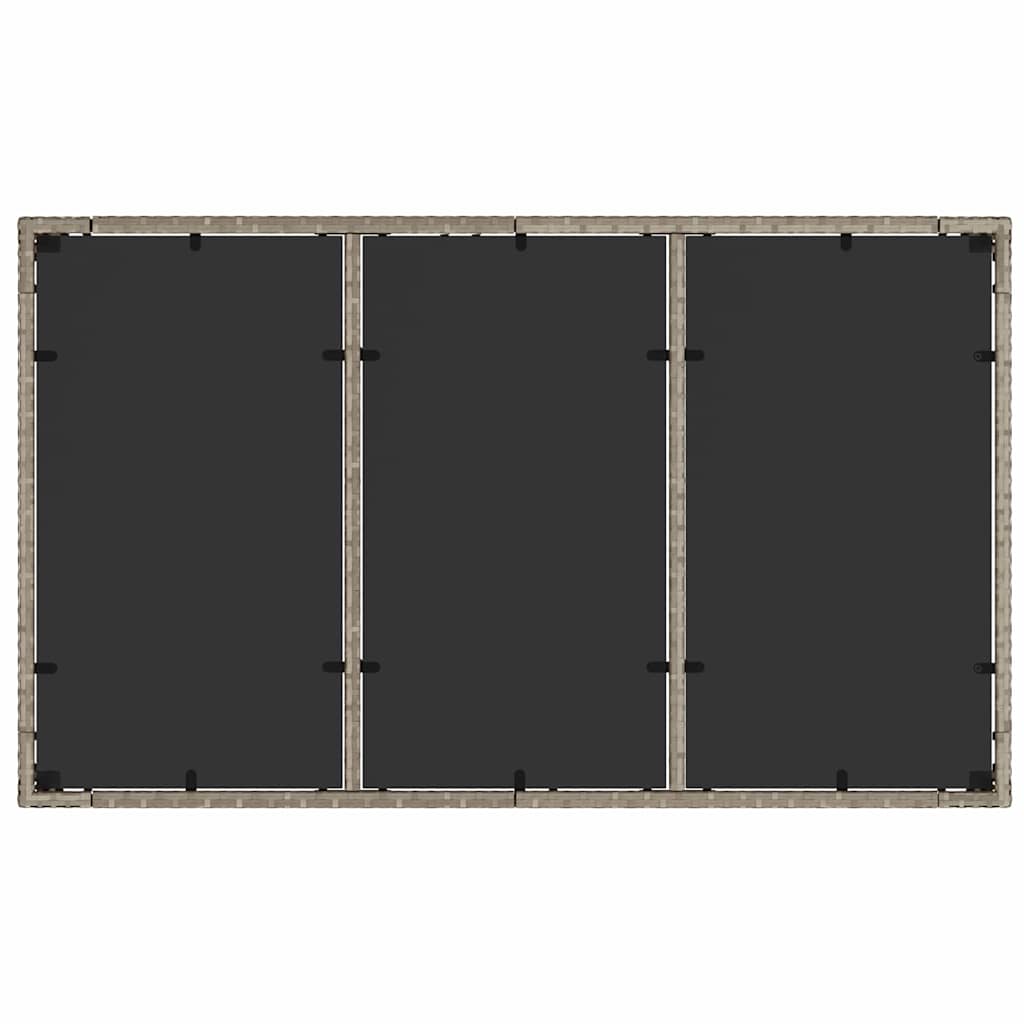 Garten Essgruppe 7 pcs Hellgrau Poly Rattan
