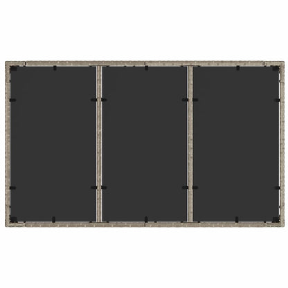 Garten Essgruppe 7 pcs Hellgrau Poly Rattan