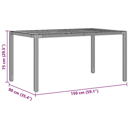 Garten Essgruppe 7 pcs Schwarz Poly Rattan