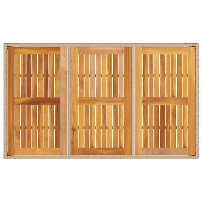 Garten Essgruppe 7 pcs Beige Poly Rattan