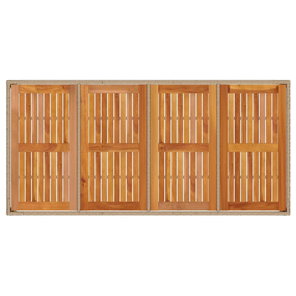 Garten Essgruppe 9 pcs Beige Poly Rattan