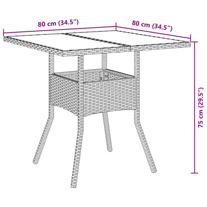 Garten Essgruppe 3 pcs Grau Poly Rattan