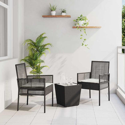 Garten Bistro Set 3 pcs Schwarz Poly Rattan