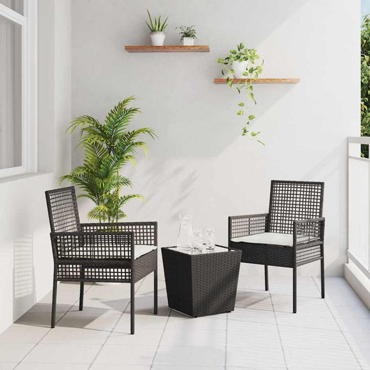 Garten Bistro Set 3 pcs Schwarz Poly Rattan
