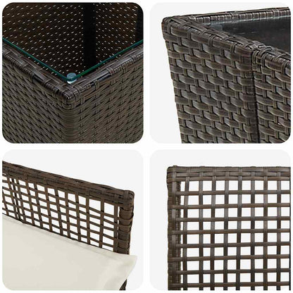 Garten Bistro Set 3 pcs Braun Poly Rattan