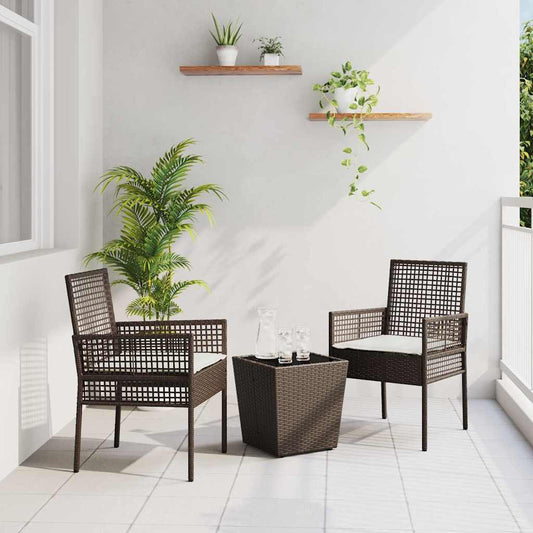 Garten Bistro Set 3 pcs Braun Poly Rattan