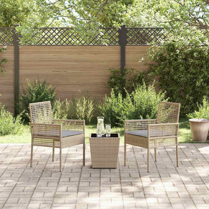 Garten Bistro Set 3 pcs Beige Poly Rattan