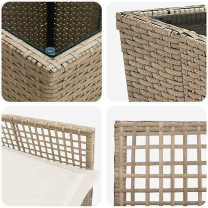 Garten Bistro Set 3 pcs Beige Poly Rattan