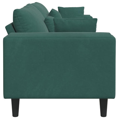 Samt Sofa mit Kissen Dunkelgrün 208 cm Samt