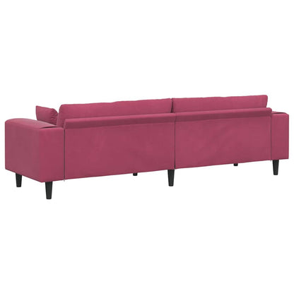 Samt Sofa mit Kissen Weinrot 208 cm Samt