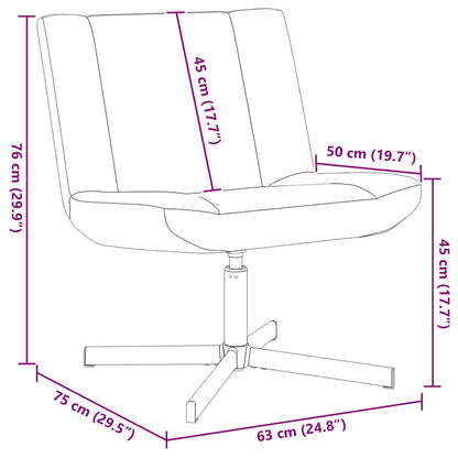 Drehstuhl Hellgrau 63 x 75 x 76 cm Stoff