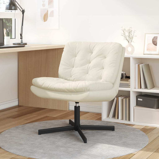Drehender Entspannungsstuhl Creme 63 x 75 x 76 cm Samt