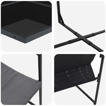 Garten Essgruppe 5 pcs Schwarz Stahl