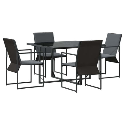 Garten Essgruppe 5 pcs Schwarz Stahl