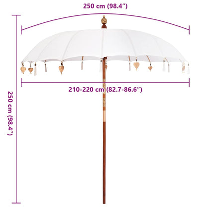 Balinesischer Sonnenschirm Creme (210-220) x 260 cm