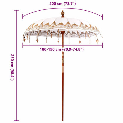 Balinesischer Sonnenschirm Creme (180-190) x 260 cm