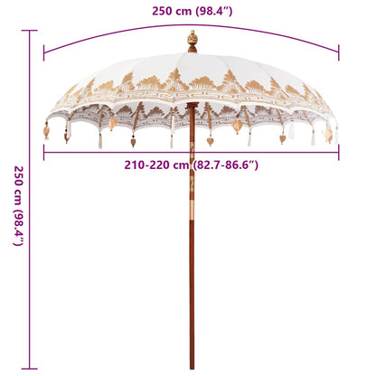 Balinesischer Sonnenschirm Creme (210-220) x 260 cm