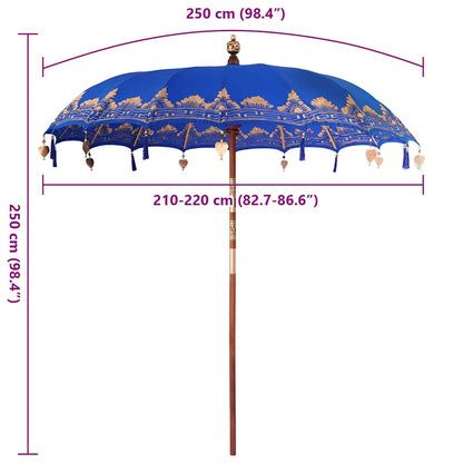 Balinesischer Sonnenschirm Blau (210-220) x 260 cm