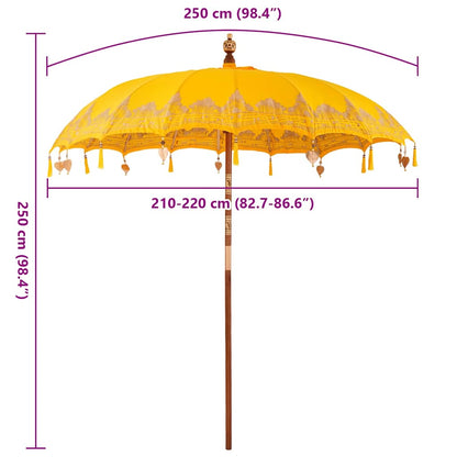 Balinesischer Sonnenschirm Gelb (210-220) x 260 cm