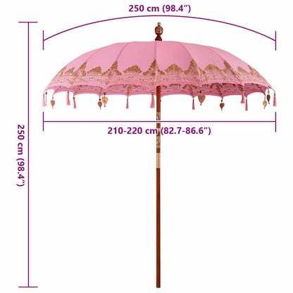 Balinesischer Sonnenschirm Rosa (210-220) x 260 cm