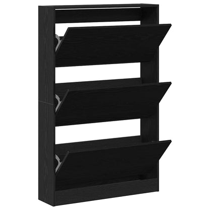 Schuhschrank Schwarze Eiche 80 x 21 x 125.5 cm Holzwerkstoff