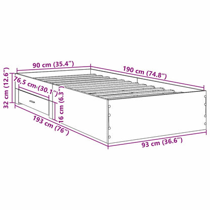 Bettgestell Braun 90 x 190 cm Holzwerkstoff