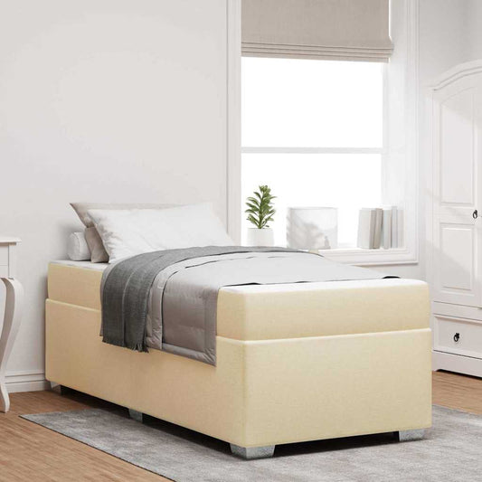 Bettgestell Creme 80 x 200 cm Stoff