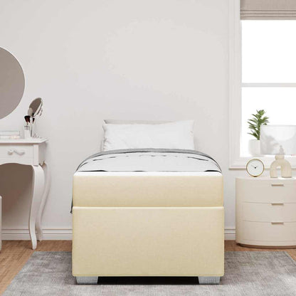 Bettgestell Creme 80 x 200 cm Stoff
