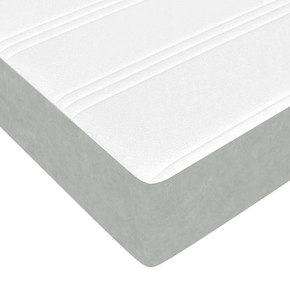 Bettgestell mit Matratze Hellgrau 120 x 200 cm Samt