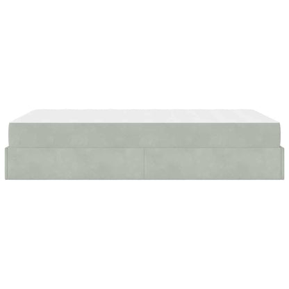 Bettgestell mit Matratze Hellgrau 120 x 200 cm Samt