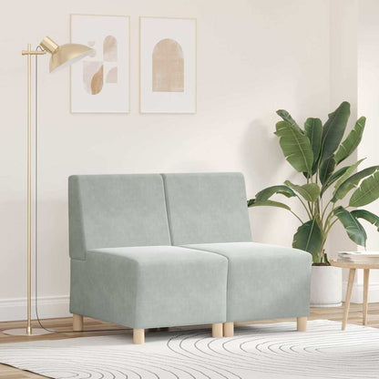 Modulares Armfreies Sofa 2 pcs Hellgrau 55 x 74 x 82 cm Samt
