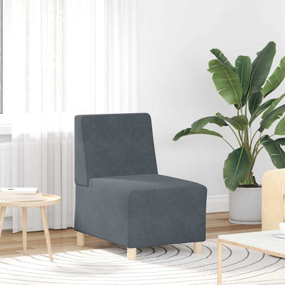Modulares Armfreies Sofa 2 pcs Dunkelgrau 55 x 74 x 82 cm Samt