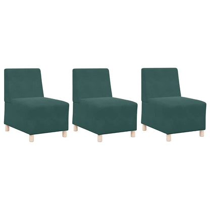 Modulares Armfreies Sofa 3 pcs Dunkelgrün 55 x 74 x 82 cm Samt