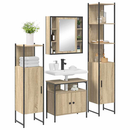 Badezimmermöbel Set 4 pcs Sonoma Eiche 33 x 33 x 185.5 cm