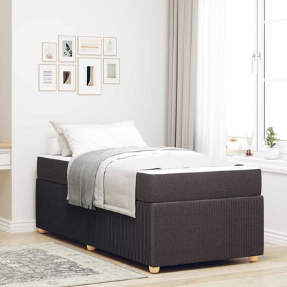 Bettgestell mit Matratze Dunkelbraun 90 x 190 cm Stoff