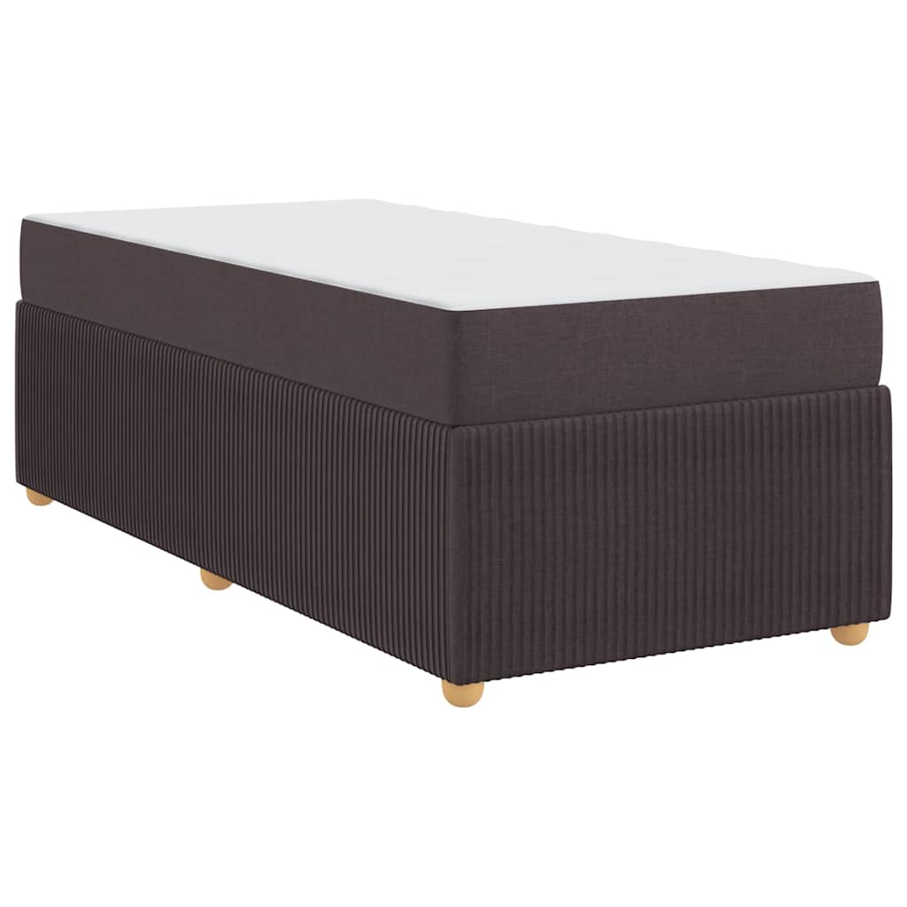 Bettgestell mit Matratze Dunkelbraun 90 x 190 cm Stoff