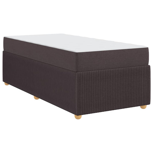 Bettgestell mit Matratze Dunkelbraun 90 x 190 cm Stoff