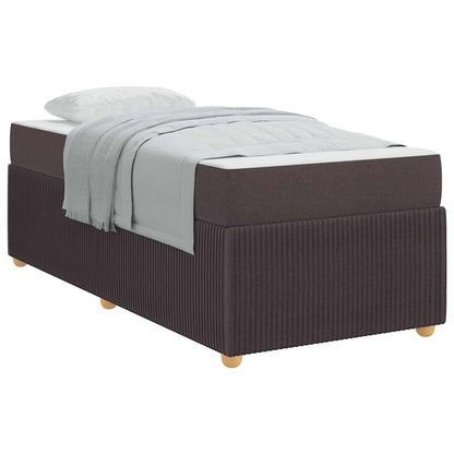 Bettgestell mit Matratze Dunkelbraun 90 x 190 cm Stoff