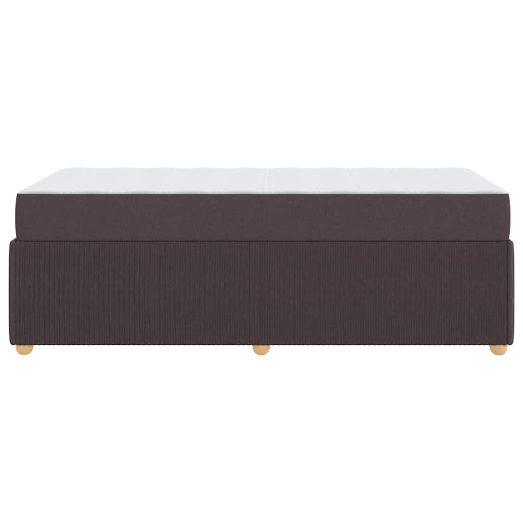 Bettgestell mit Matratze Dunkelbraun 90 x 190 cm Stoff