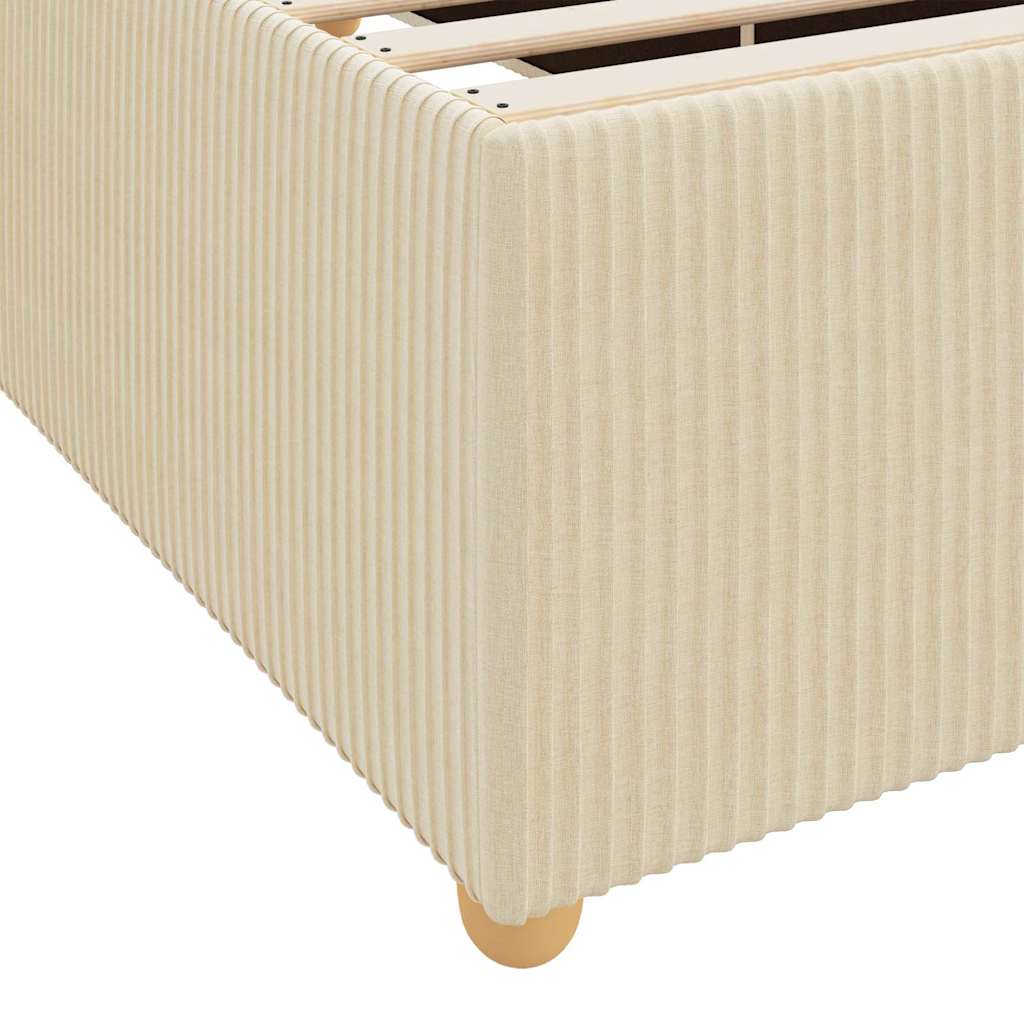 Bettgestell mit Matratze mit Matratze Creme 90 x 190 cm Stoff