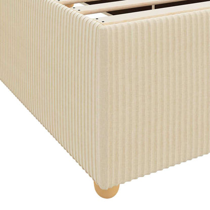 Bettgestell mit Matratze mit Matratze Creme 90 x 190 cm Stoff