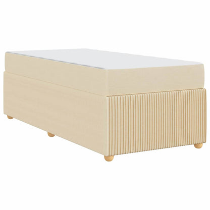 Bettgestell mit Matratze mit Matratze Creme 90 x 190 cm Stoff