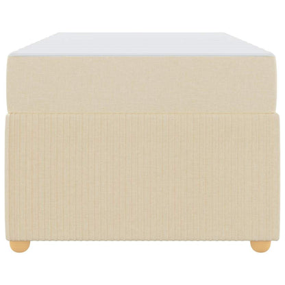 Bettgestell mit Matratze mit Matratze Creme 90 x 190 cm Stoff